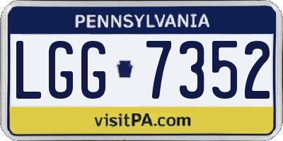 PA license plate LGG7352