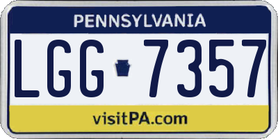 PA license plate LGG7357