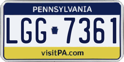 PA license plate LGG7361
