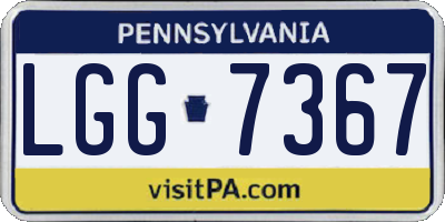 PA license plate LGG7367