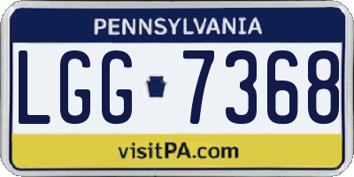 PA license plate LGG7368