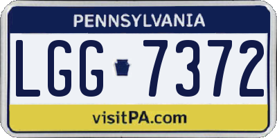 PA license plate LGG7372