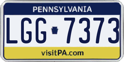 PA license plate LGG7373