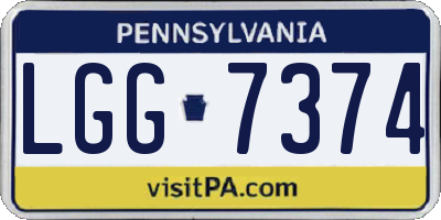 PA license plate LGG7374