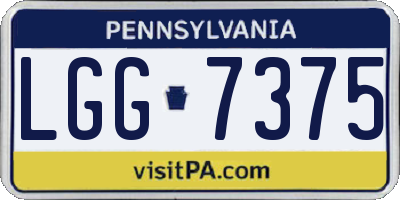 PA license plate LGG7375