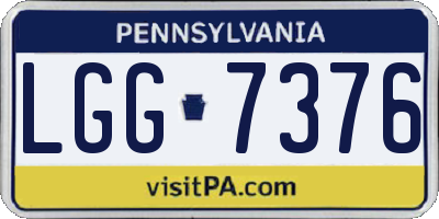 PA license plate LGG7376