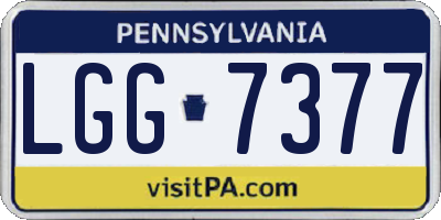 PA license plate LGG7377
