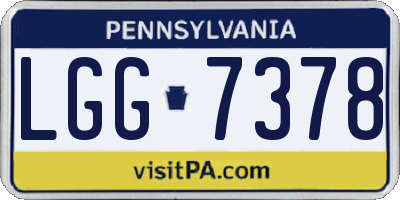 PA license plate LGG7378