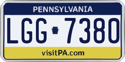 PA license plate LGG7380
