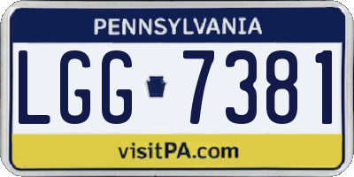 PA license plate LGG7381