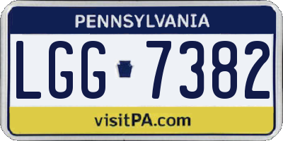 PA license plate LGG7382