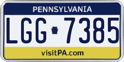 PA license plate LGG7385