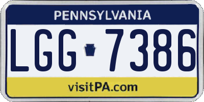 PA license plate LGG7386