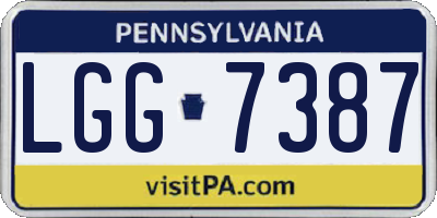 PA license plate LGG7387