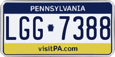 PA license plate LGG7388