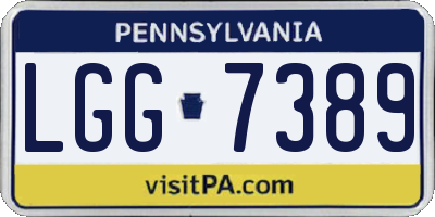 PA license plate LGG7389