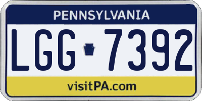 PA license plate LGG7392