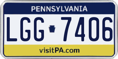 PA license plate LGG7406