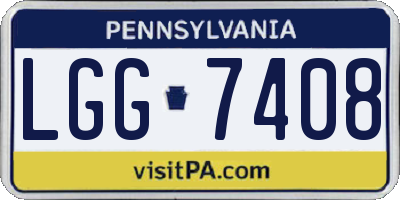 PA license plate LGG7408