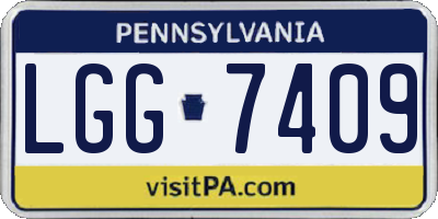 PA license plate LGG7409