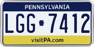 PA license plate LGG7412