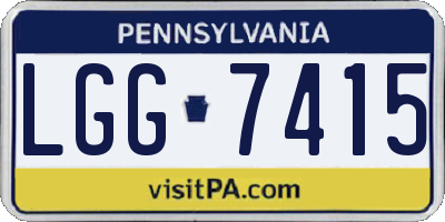 PA license plate LGG7415