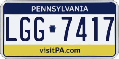 PA license plate LGG7417