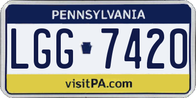 PA license plate LGG7420