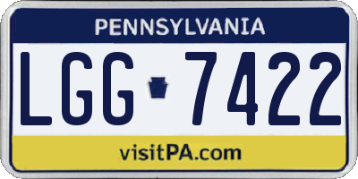 PA license plate LGG7422