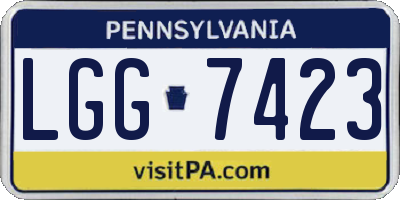 PA license plate LGG7423
