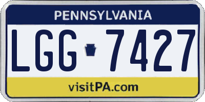 PA license plate LGG7427