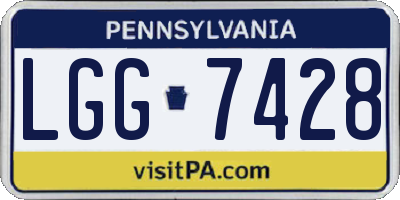 PA license plate LGG7428