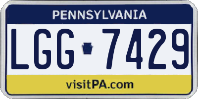 PA license plate LGG7429