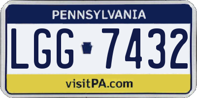 PA license plate LGG7432