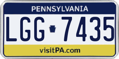 PA license plate LGG7435