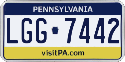 PA license plate LGG7442