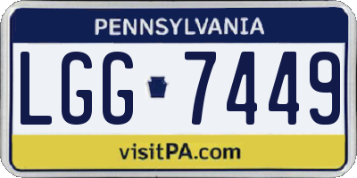 PA license plate LGG7449