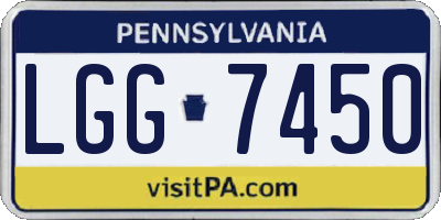 PA license plate LGG7450
