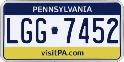 PA license plate LGG7452