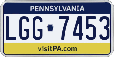 PA license plate LGG7453