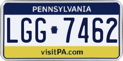 PA license plate LGG7462