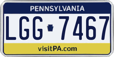 PA license plate LGG7467