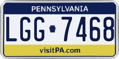 PA license plate LGG7468