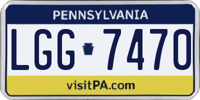 PA license plate LGG7470