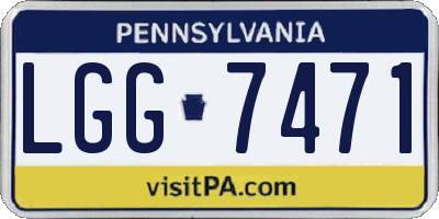 PA license plate LGG7471