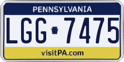 PA license plate LGG7475