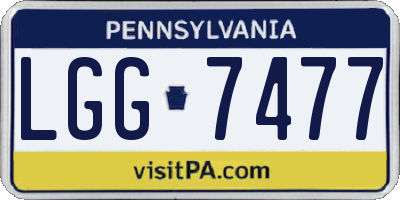 PA license plate LGG7477