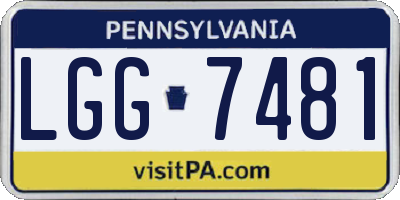 PA license plate LGG7481