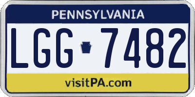 PA license plate LGG7482