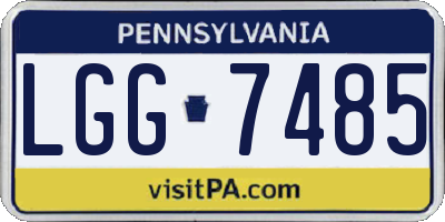 PA license plate LGG7485